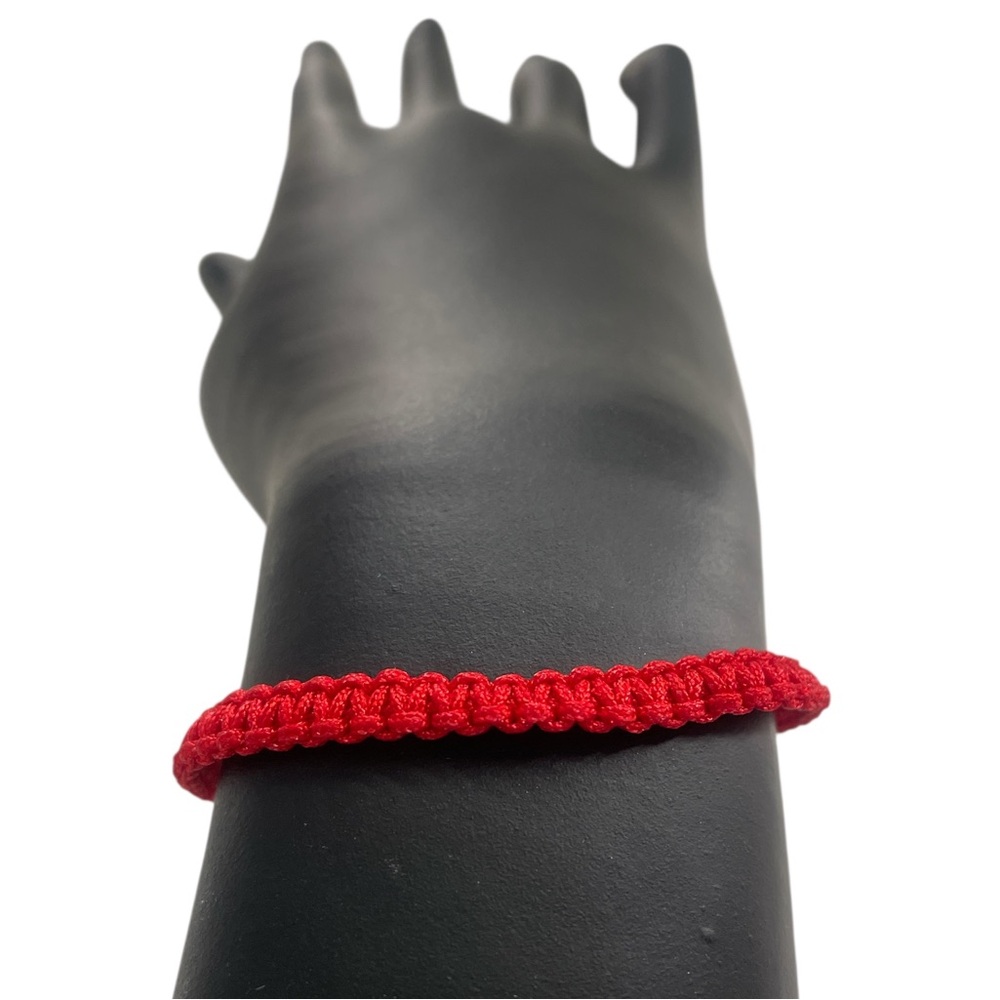 Lucky Red Braided Feng Shui Chinese Bracelet, Adjustable OS - Picture 2 of 7